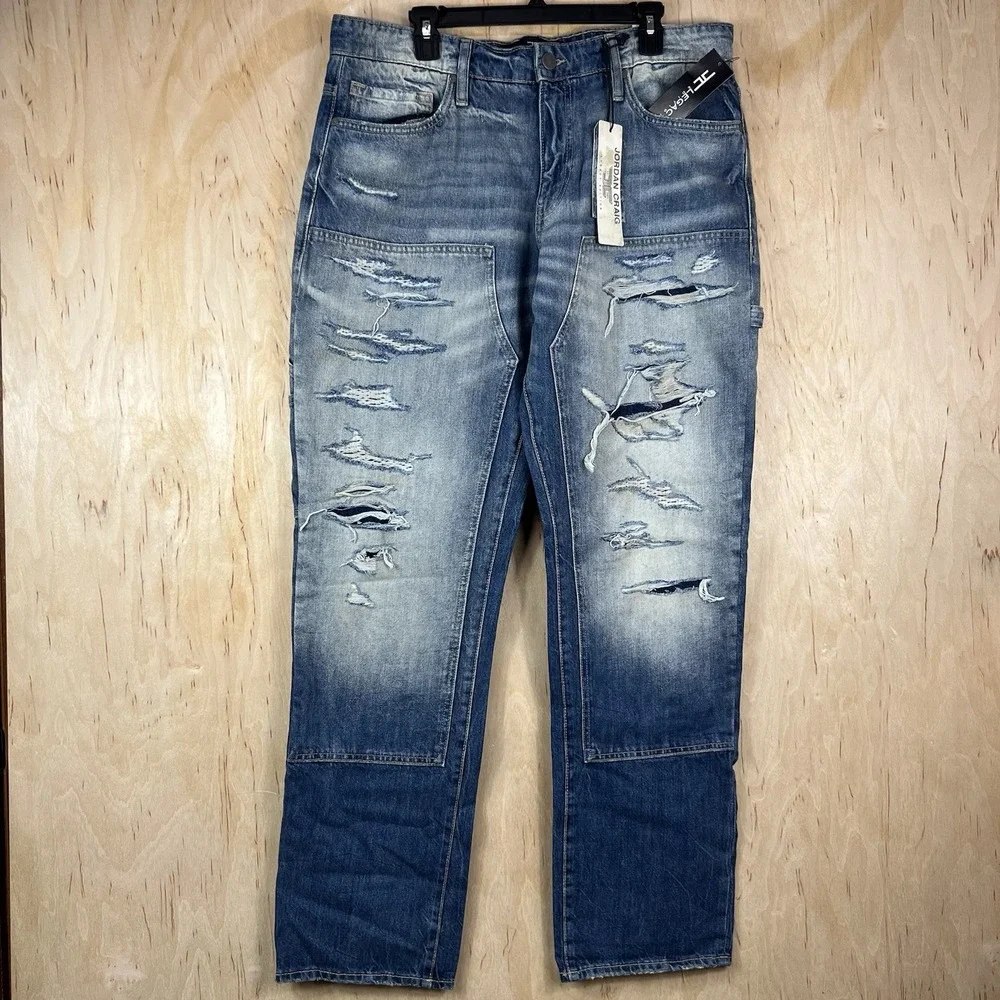 Jordan Craig Aaron Carpenter Jeans 36x34 Sand Wash Paint Splatter Distressed